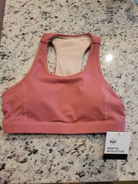 Senita Athletics Clay & Nude Racerback Sports Bra NWT Size Small